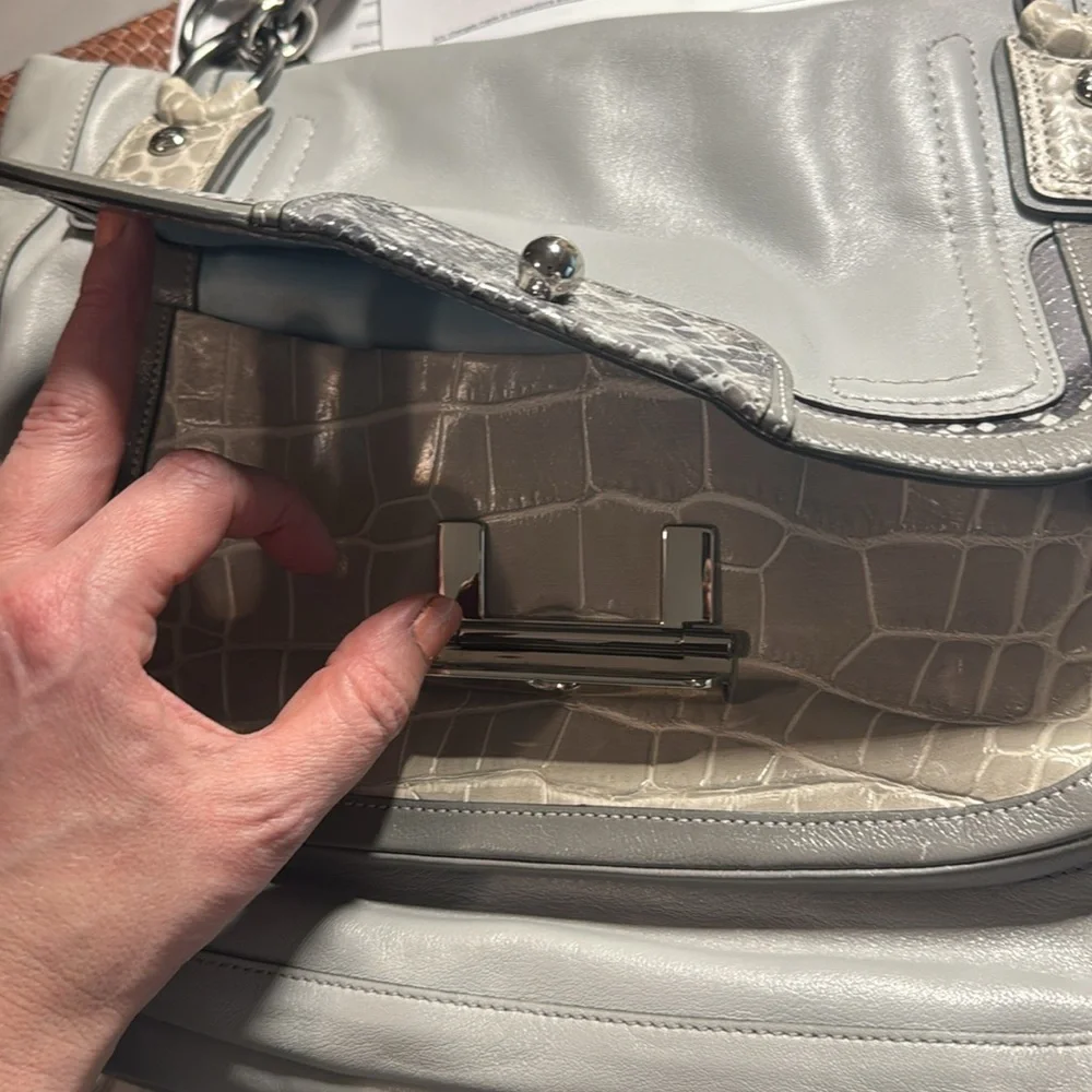 Coach Kristin Spectator Leather East/West zip shoulder bag